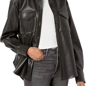 Women's Black Faux Leather Jacket
